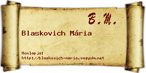Blaskovich Mária névjegykártya