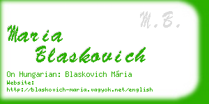 maria blaskovich business card